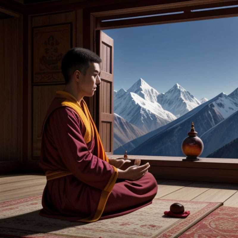 Buddhist Monk Meditation