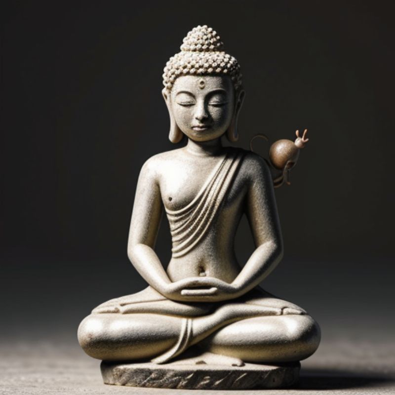 Buddha Statue with Snail