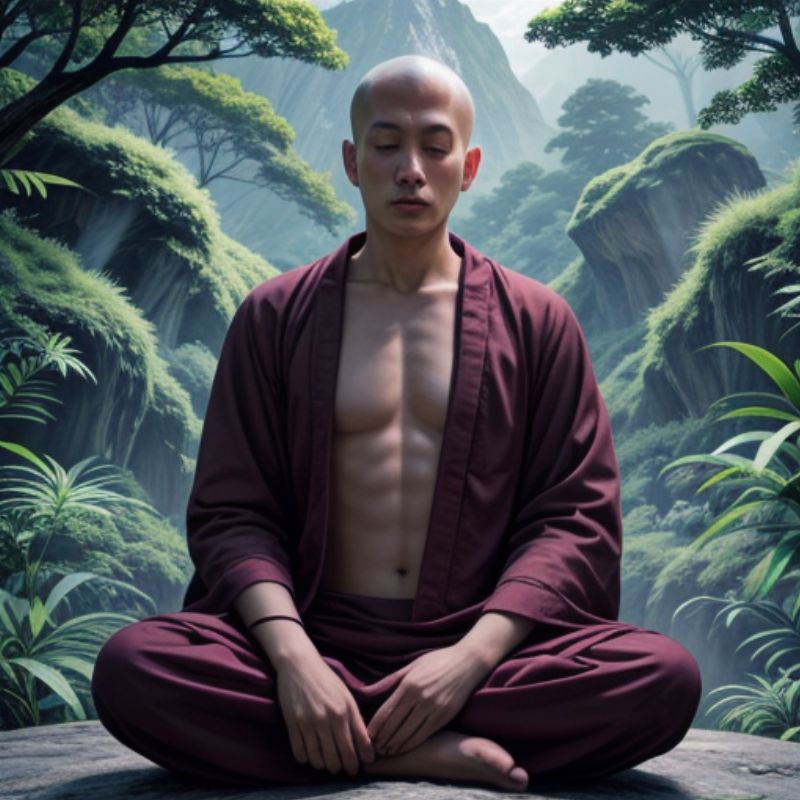 Buddhist Monk Meditating