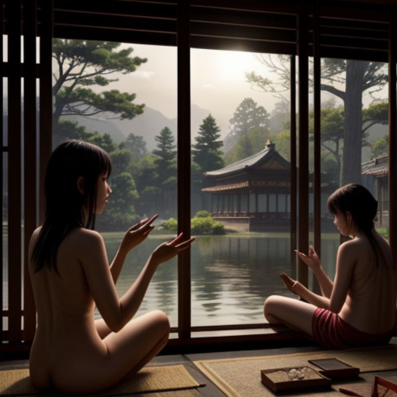 Worshippers offer incense at a serene Buddhist temple